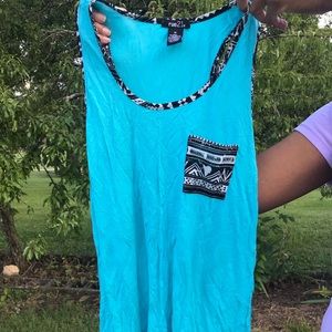 Bright blue tank top